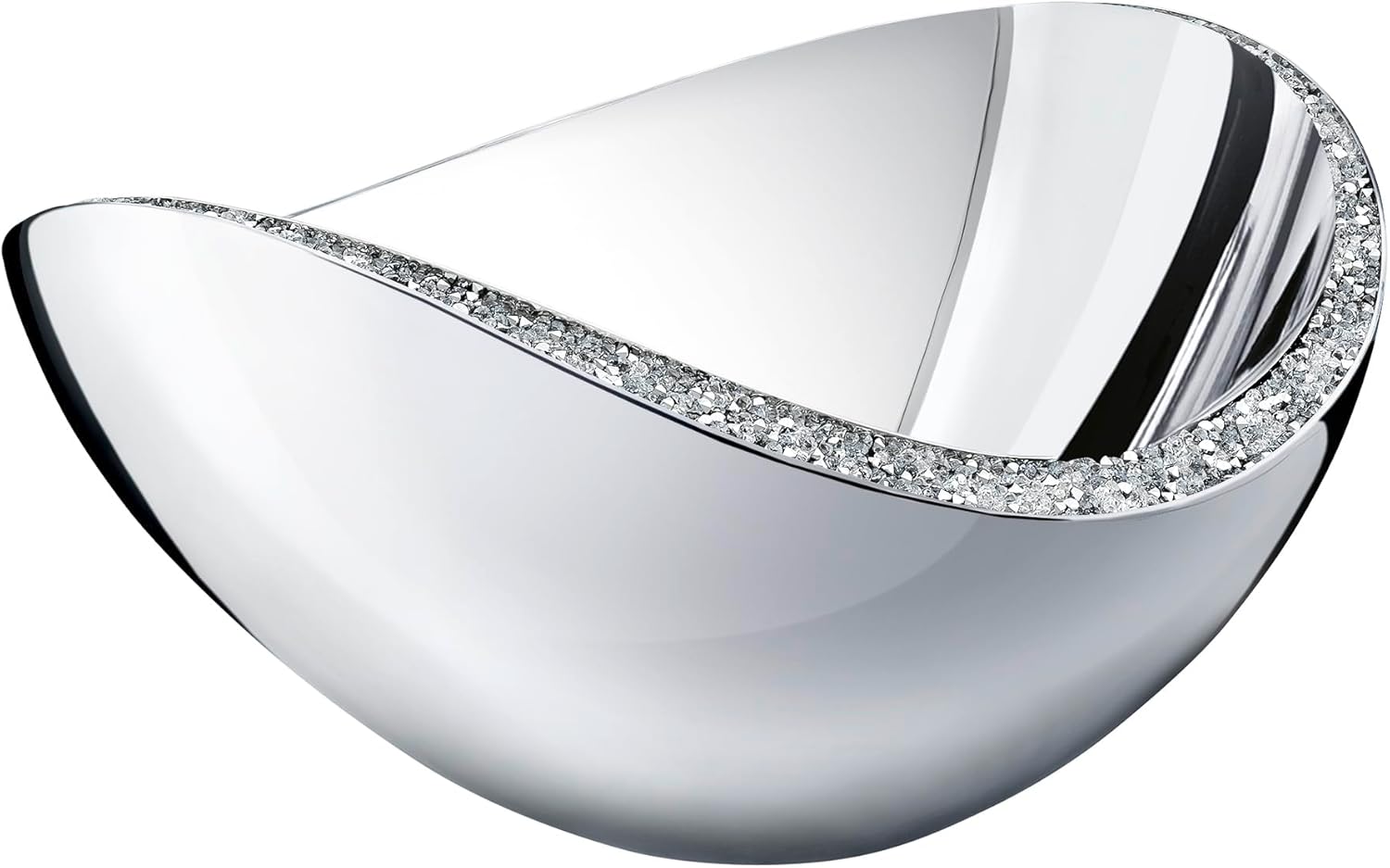 Swarovski Minera Dekorative Schale aus Metall mit Kristallen in der Farbe Silber, Maße: 9,3cm x 17cm x 14,5cm, 5293119